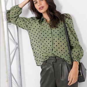 ASOS Puff Sleeve Polka Dot top